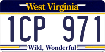 WV license plate 1CP971