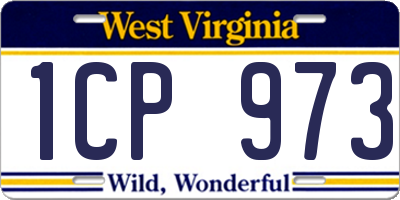 WV license plate 1CP973