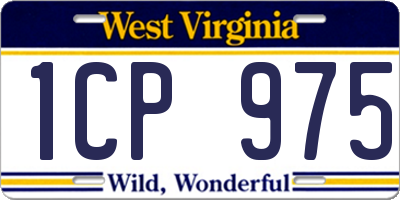 WV license plate 1CP975