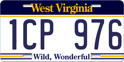 WV license plate 1CP976