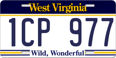 WV license plate 1CP977