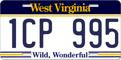 WV license plate 1CP995