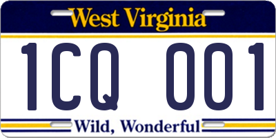 WV license plate 1CQ001
