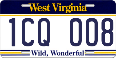 WV license plate 1CQ008
