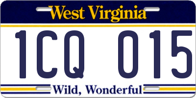 WV license plate 1CQ015