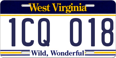 WV license plate 1CQ018