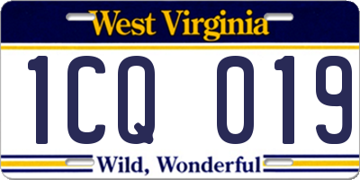 WV license plate 1CQ019