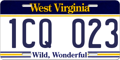 WV license plate 1CQ023