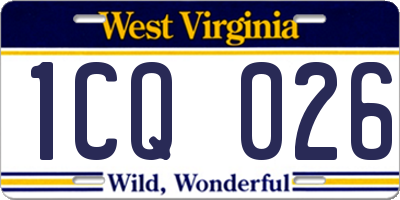 WV license plate 1CQ026