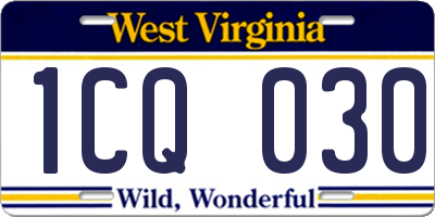 WV license plate 1CQ030