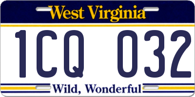 WV license plate 1CQ032