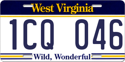 WV license plate 1CQ046