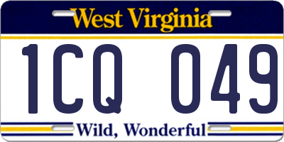 WV license plate 1CQ049