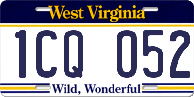 WV license plate 1CQ052