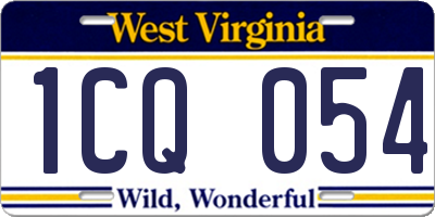 WV license plate 1CQ054