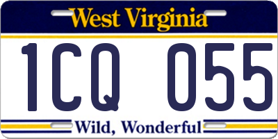 WV license plate 1CQ055