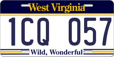WV license plate 1CQ057