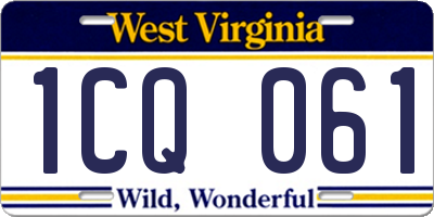WV license plate 1CQ061