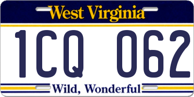 WV license plate 1CQ062