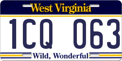 WV license plate 1CQ063
