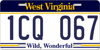 WV license plate 1CQ067
