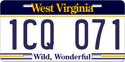 WV license plate 1CQ071
