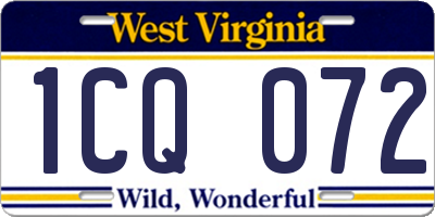 WV license plate 1CQ072