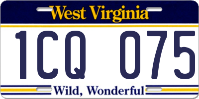 WV license plate 1CQ075