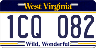 WV license plate 1CQ082