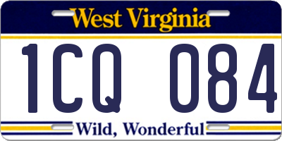 WV license plate 1CQ084