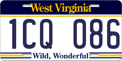 WV license plate 1CQ086