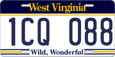 WV license plate 1CQ088