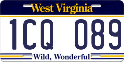 WV license plate 1CQ089