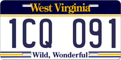 WV license plate 1CQ091