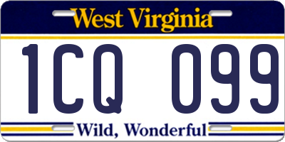 WV license plate 1CQ099