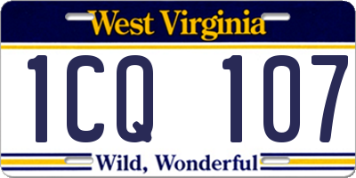 WV license plate 1CQ107