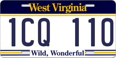 WV license plate 1CQ110