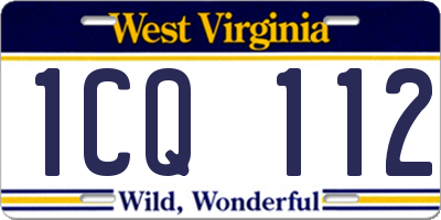 WV license plate 1CQ112
