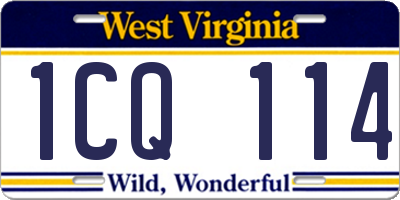 WV license plate 1CQ114