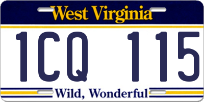 WV license plate 1CQ115