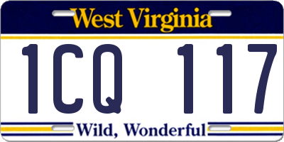 WV license plate 1CQ117