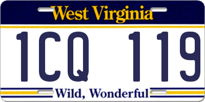 WV license plate 1CQ119