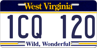 WV license plate 1CQ120