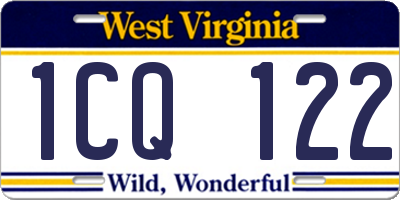 WV license plate 1CQ122