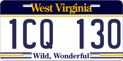 WV license plate 1CQ130