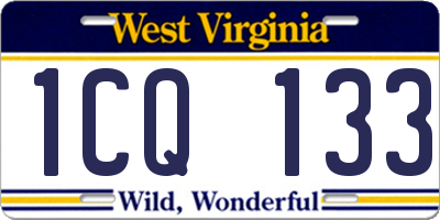 WV license plate 1CQ133
