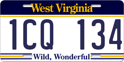 WV license plate 1CQ134
