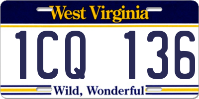 WV license plate 1CQ136