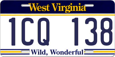 WV license plate 1CQ138