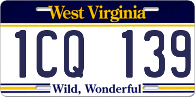 WV license plate 1CQ139